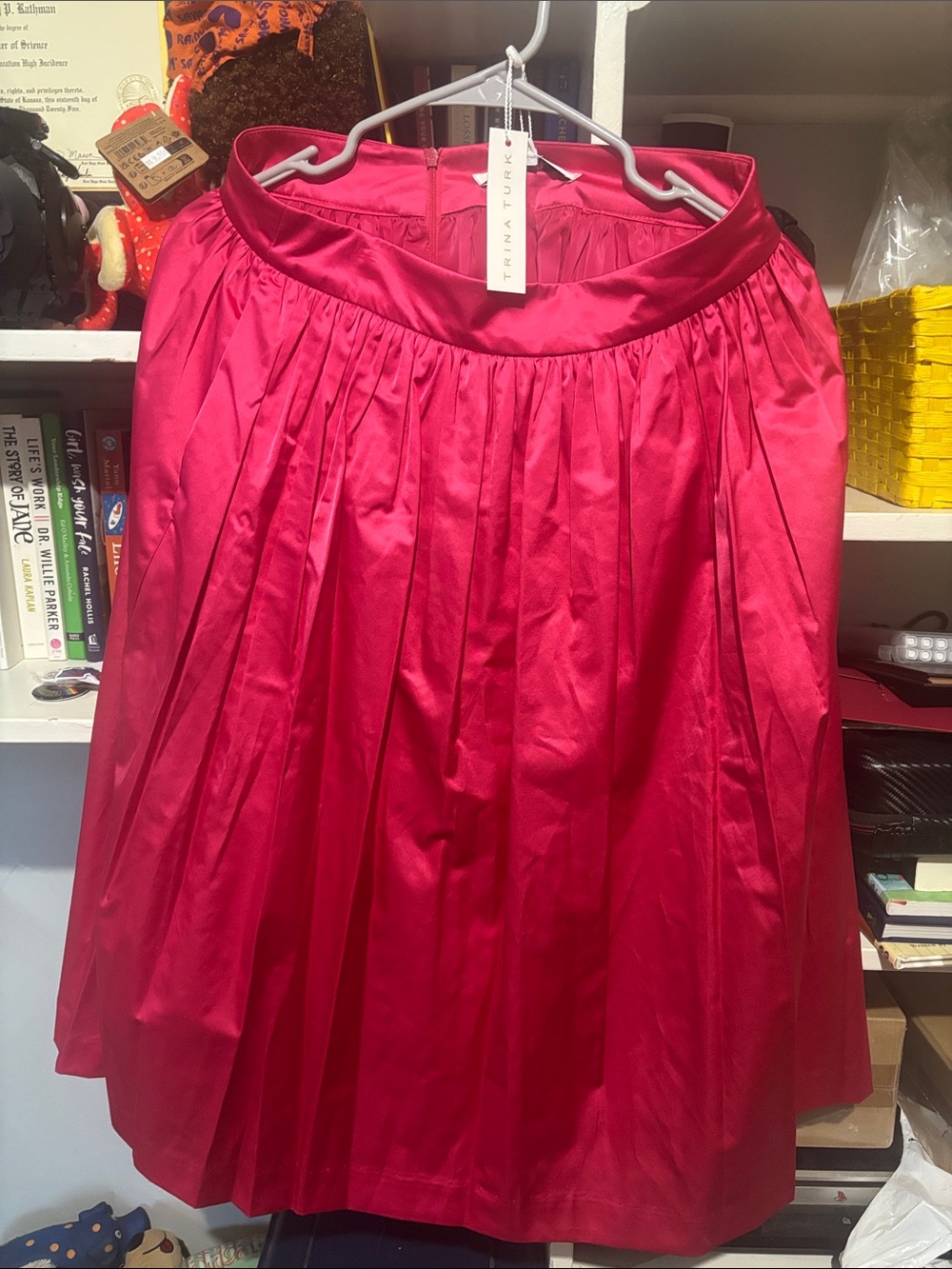 Trina Turk Vibrant Fuchsia Pleated Circle Skirt